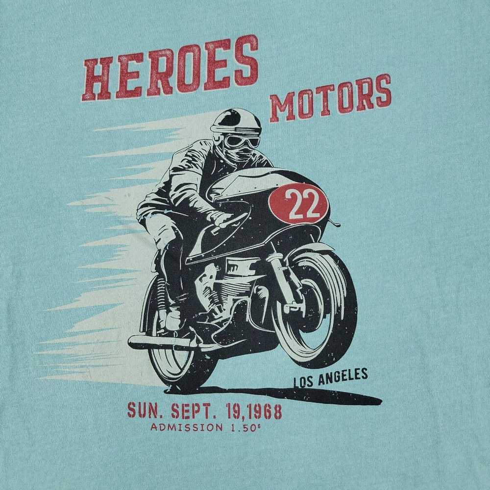Vintage Heroes Motors Shirt Mens 2XL Blue Los Ang… - image 2