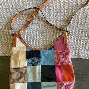 Vintage patchwork coach hobo purse