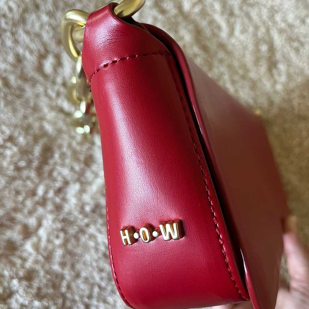 (House of Want) Red Vegan Leather Shoulder Bag wi… - image 3