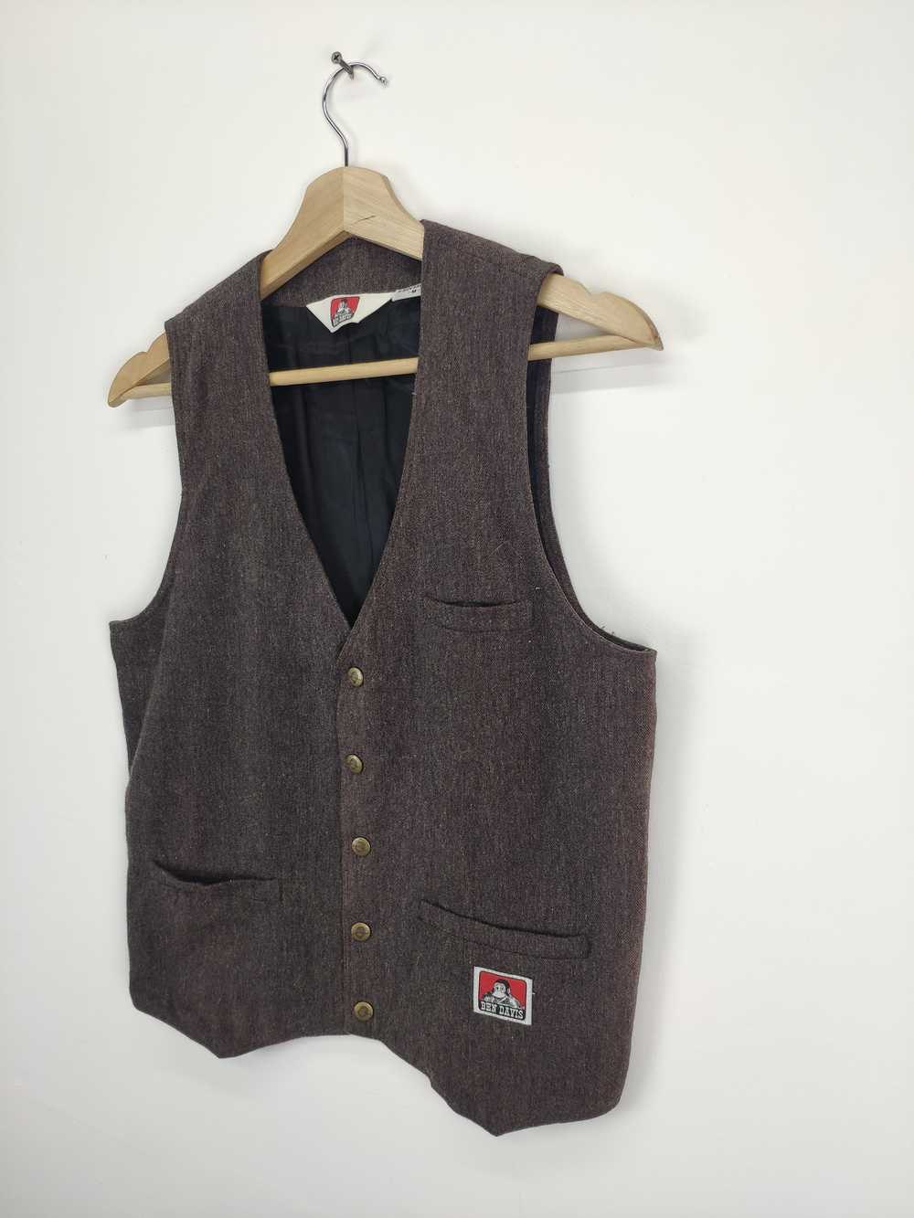 Vintage - Vintage Ben Davis Vest Wool Snap Button - image 2