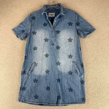 Velvet Velvet Heart Denim Snap Button Shirt Dress 