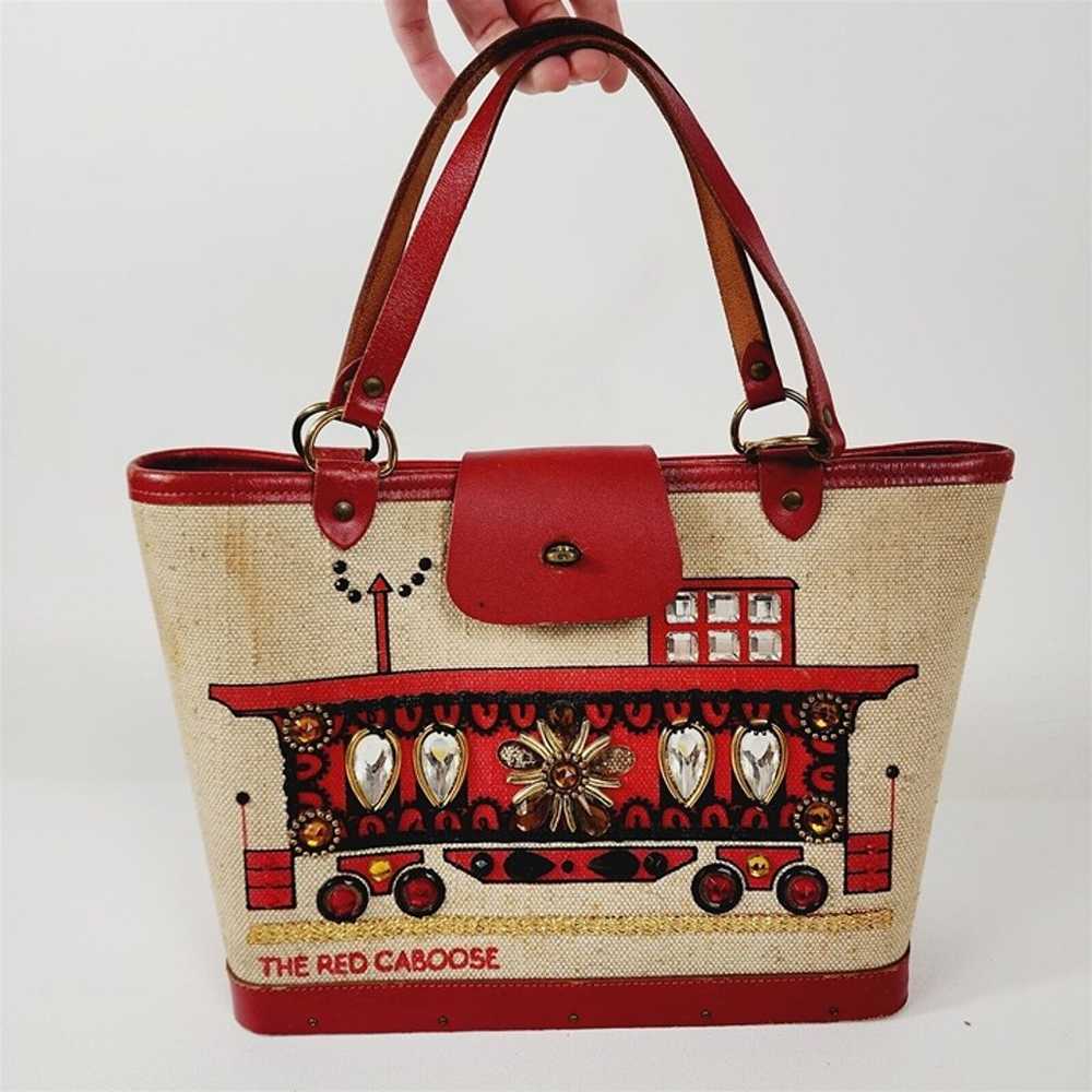 Vintage Enid Collins The Red Caboose Jeweled Hand… - image 1