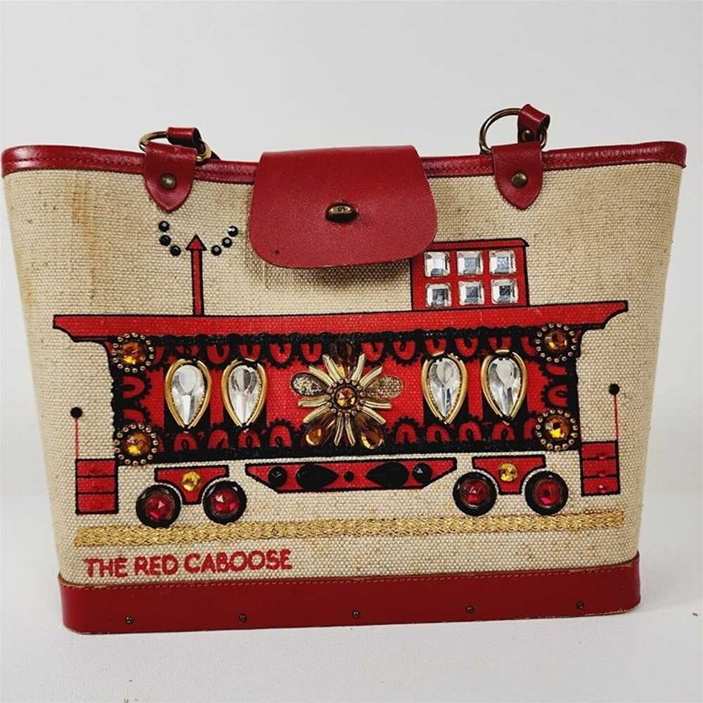 Vintage Enid Collins The Red Caboose Jeweled Hand… - image 2