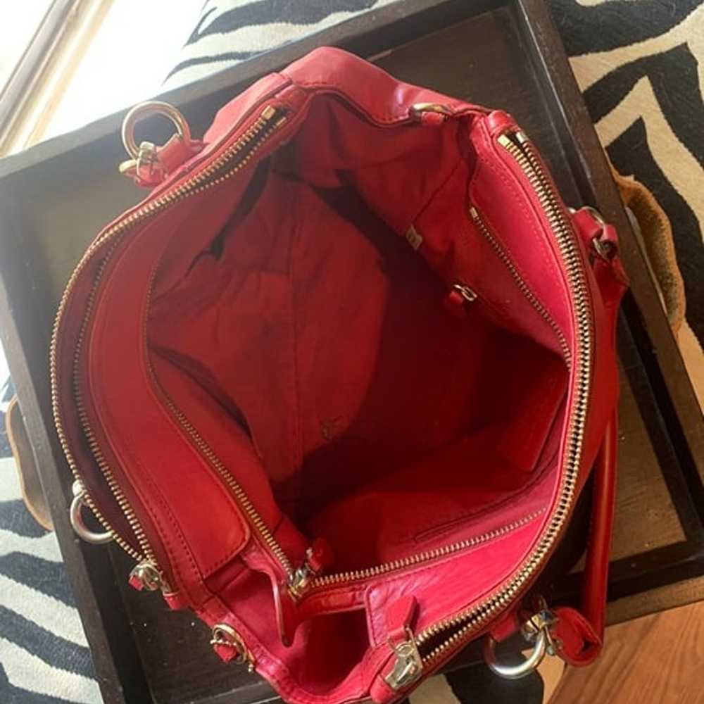 Coach Collette leather carryall red leather satch… - image 8