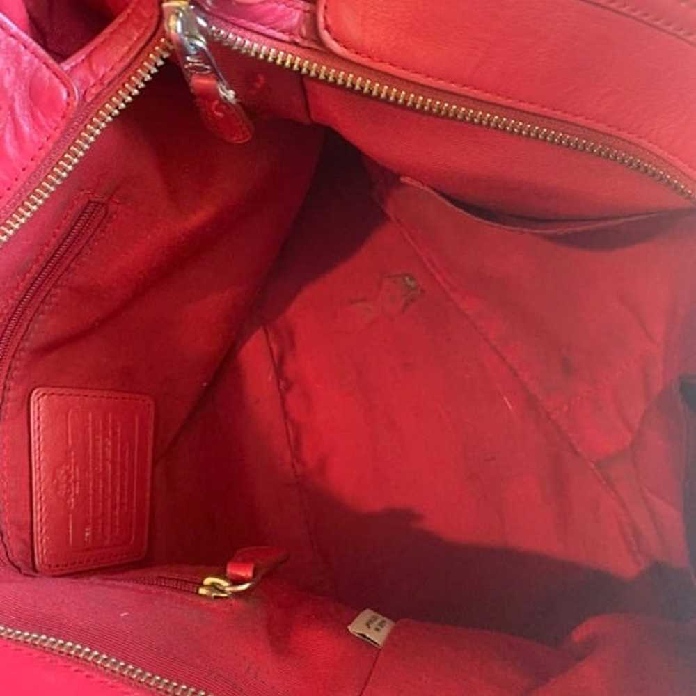 Coach Collette leather carryall red leather satch… - image 9
