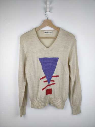 Vintage - Christian Aujard Wool Knit Sweater V Nec