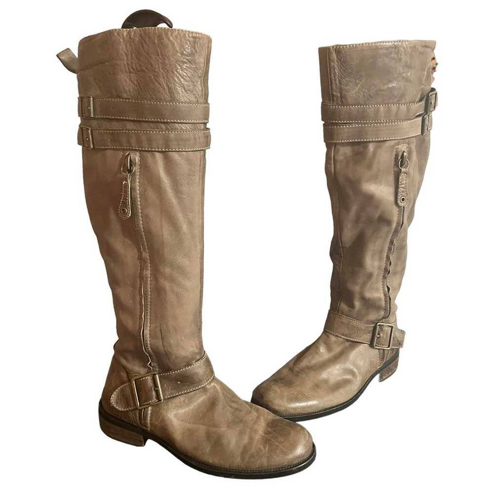 Miz Mooz Boots Knee High Leather Kellen Brown Dis… - image 1