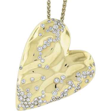 Kat Florence 18K Gold 1.41ctw Diamond Heart Penda… - image 1