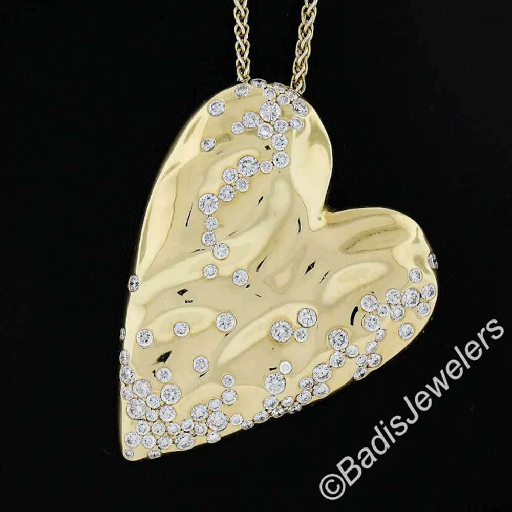 Kat Florence 18K Gold 1.41ctw Diamond Heart Penda… - image 2