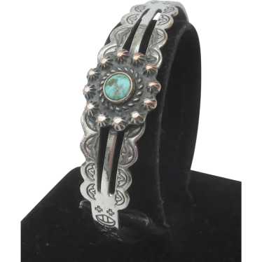 Navajo Silver Plated Copper Bracelet Cuff.