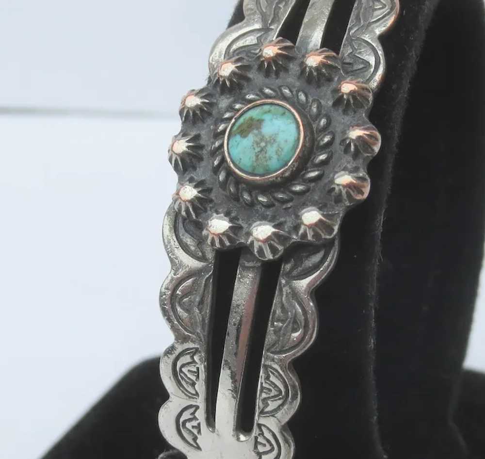 Navajo Silver Plated Copper Bracelet Cuff. - image 2