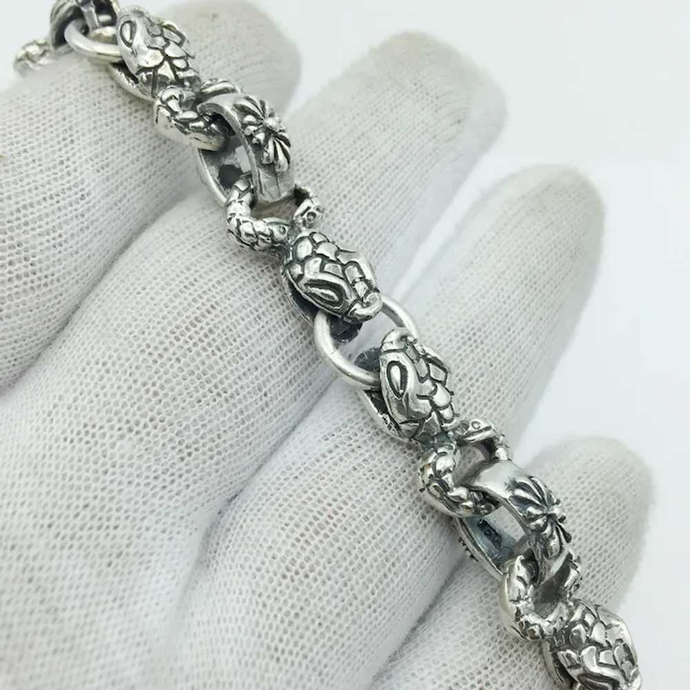 950 Silver Snake Toggle Bracelet - image 2