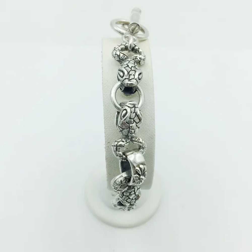 950 Silver Snake Toggle Bracelet - image 3