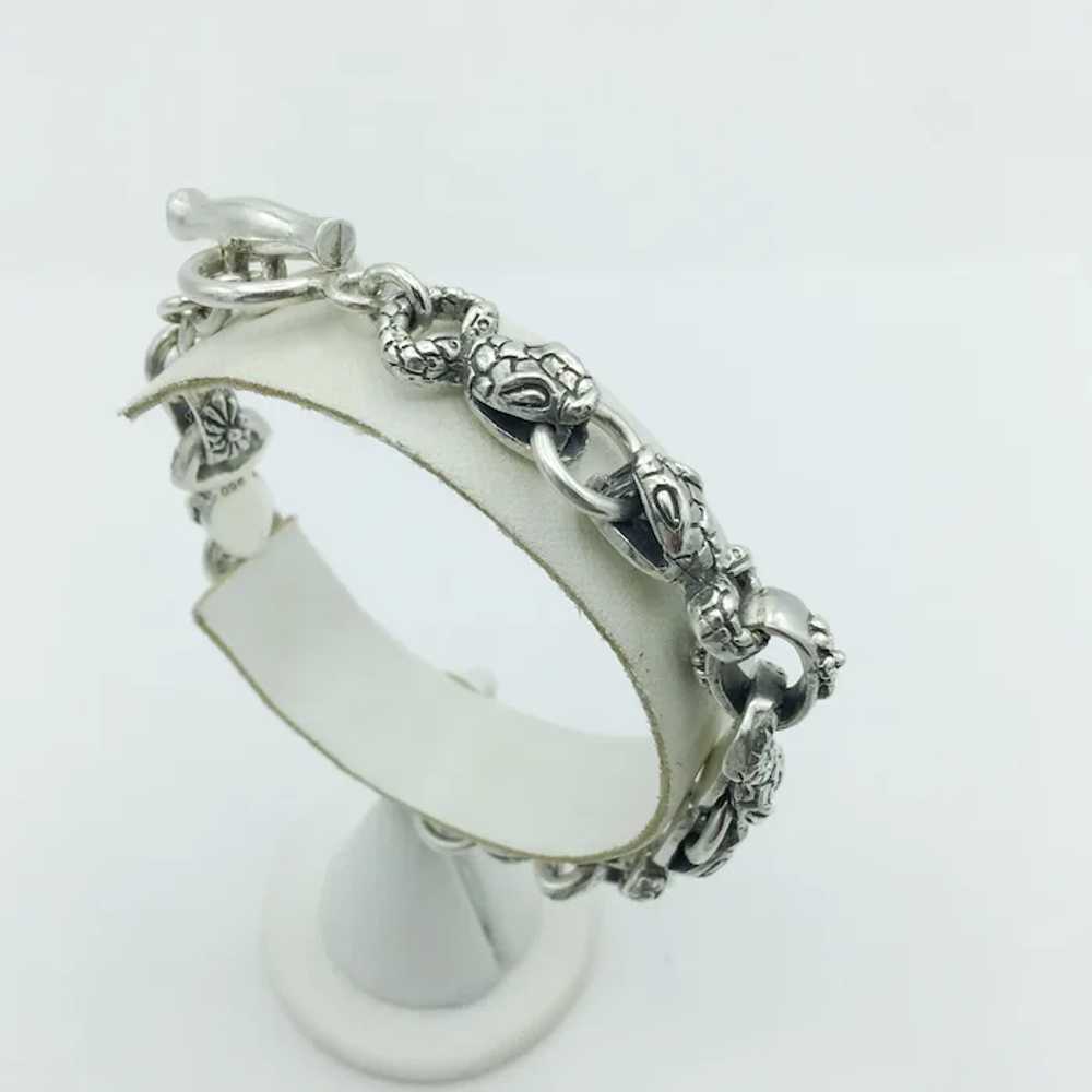 950 Silver Snake Toggle Bracelet - image 4