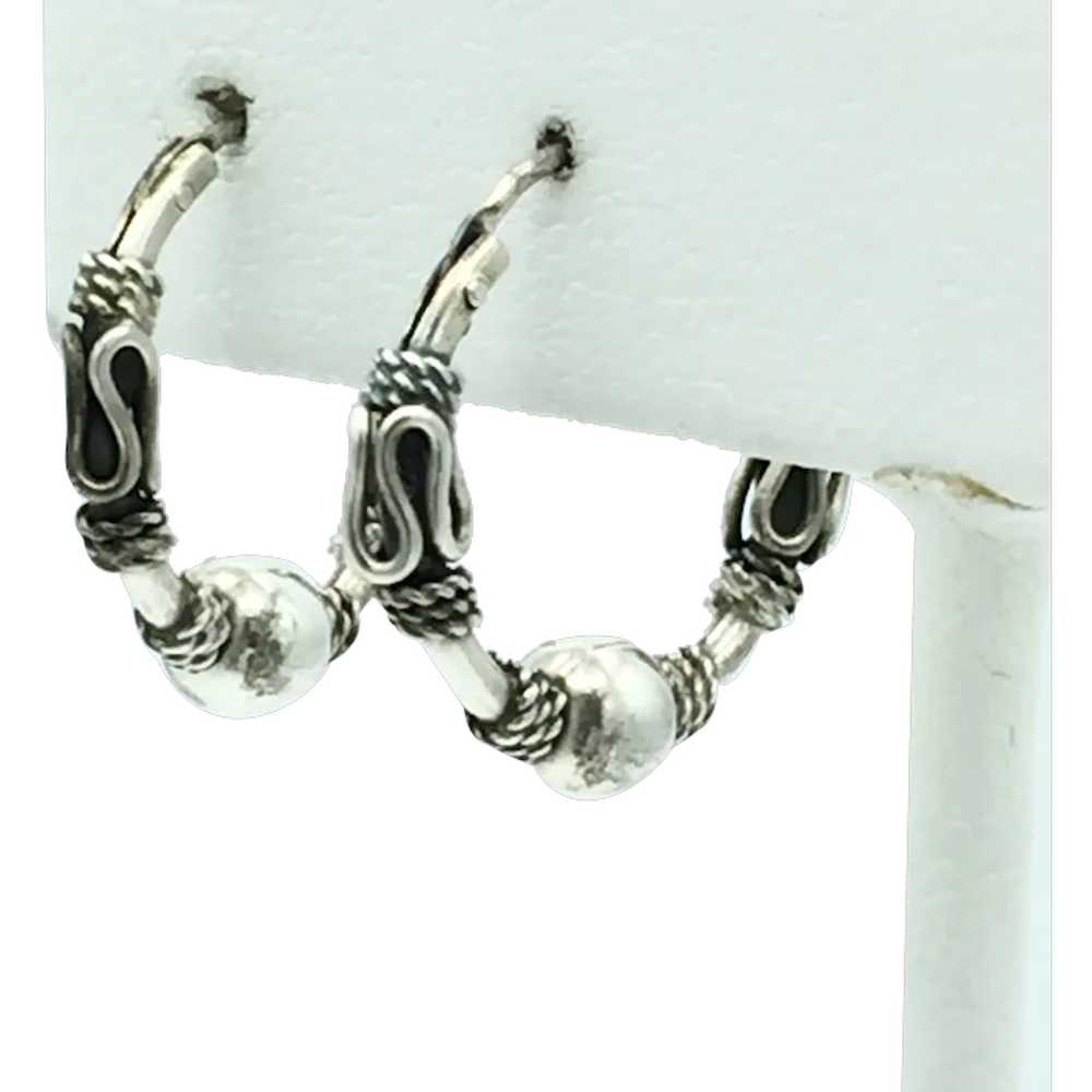 Sterling Silver Hoop Earrings - image 1