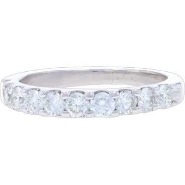 White Gold Diamond Wedding Band - 14k Round Brilli