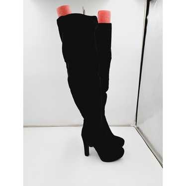 Dream Pairs Black Over The Knee Faux Suede Chunky… - image 1