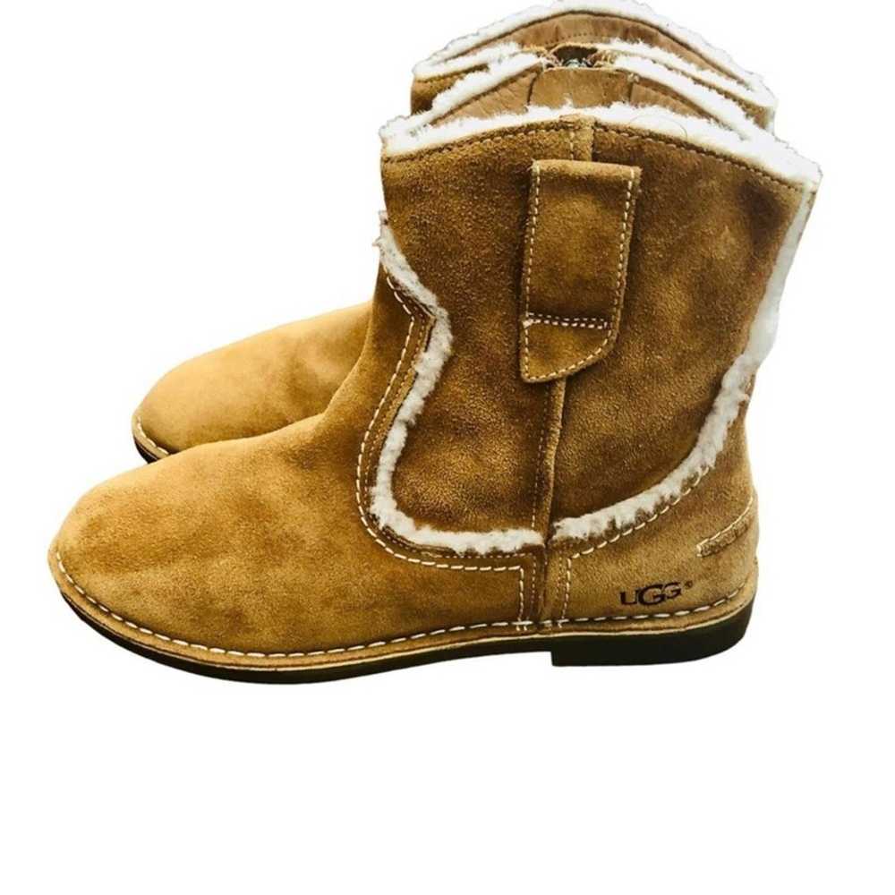 Ugg Catica caramel suede booties with shearling t… - image 3