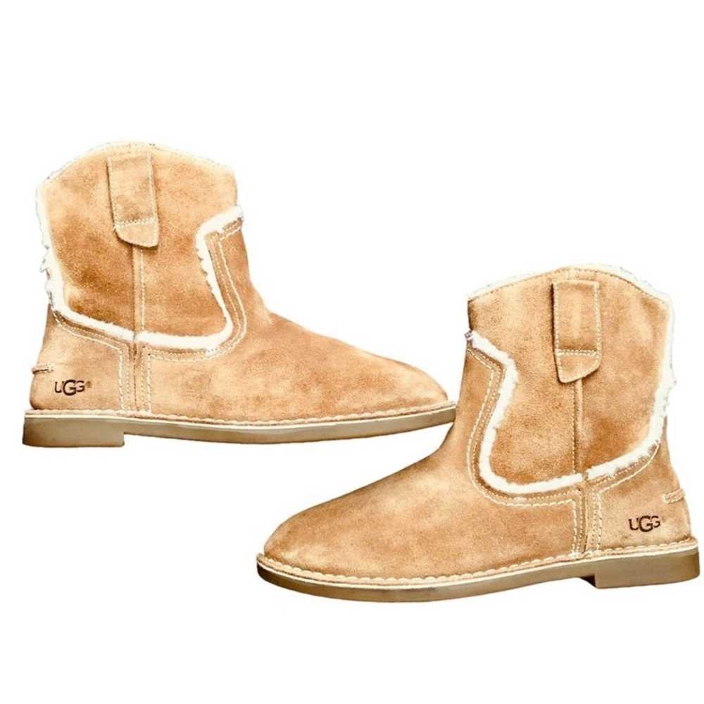 Ugg Catica caramel suede booties with shearling t… - image 6