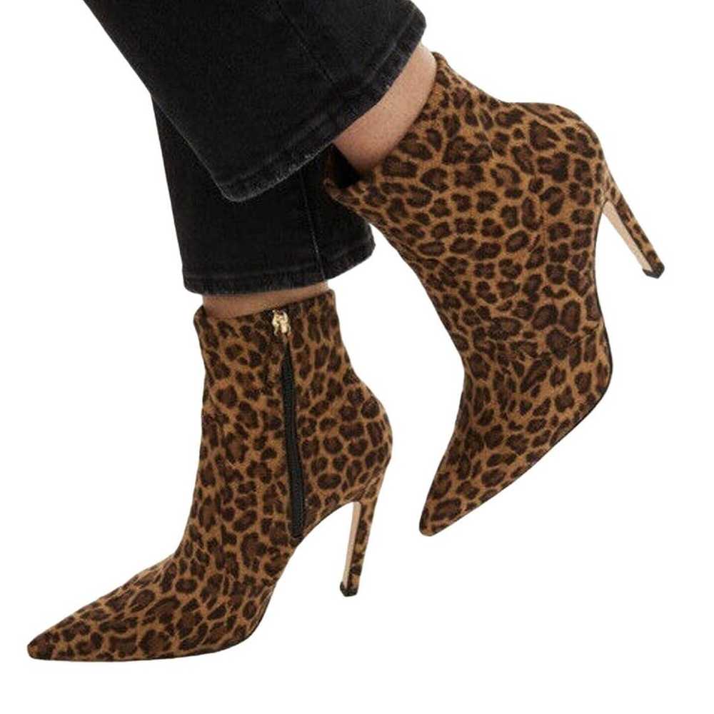 Good American leopard print Icon heeled bootie Si… - image 2