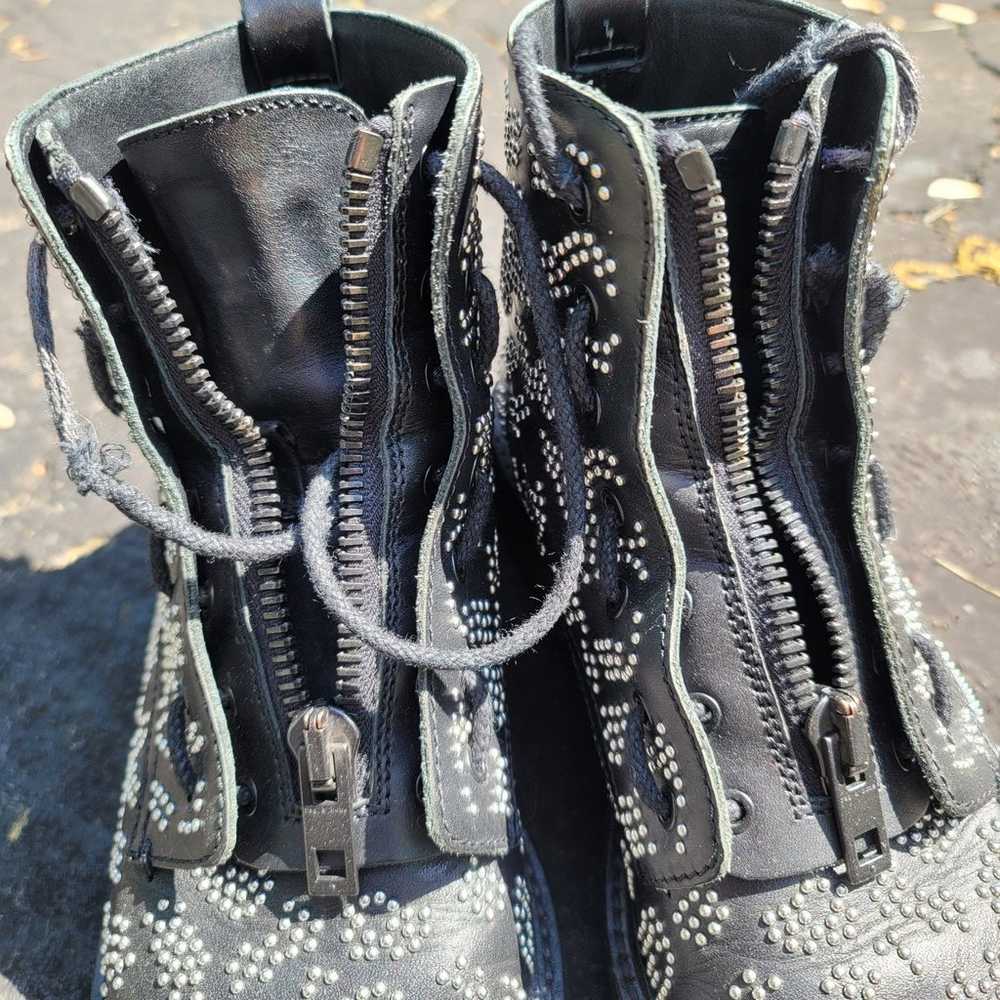 Rag & Bone Cannon Zip-Up Embellished Leather Comb… - image 4
