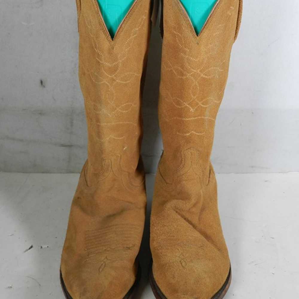 Lucchese Suede Boots Womens Size 8 EE Cowboy Made… - image 4