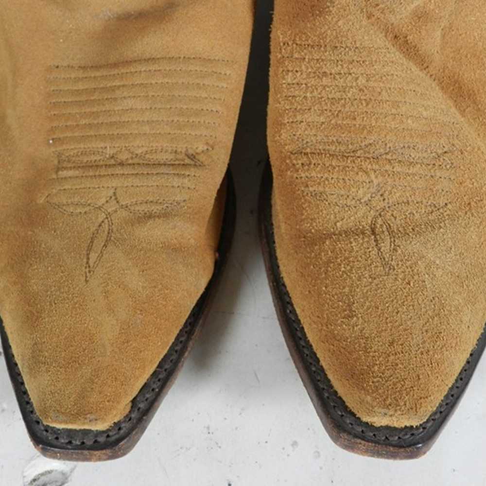Lucchese Suede Boots Womens Size 8 EE Cowboy Made… - image 5