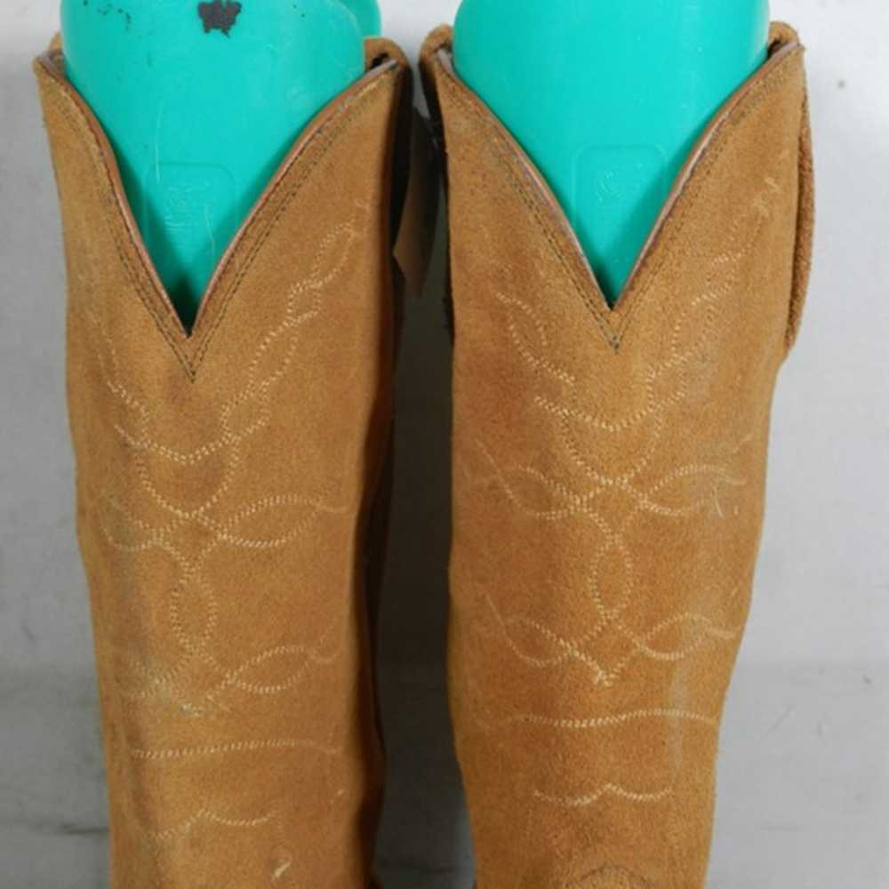 Lucchese Suede Boots Womens Size 8 EE Cowboy Made… - image 6