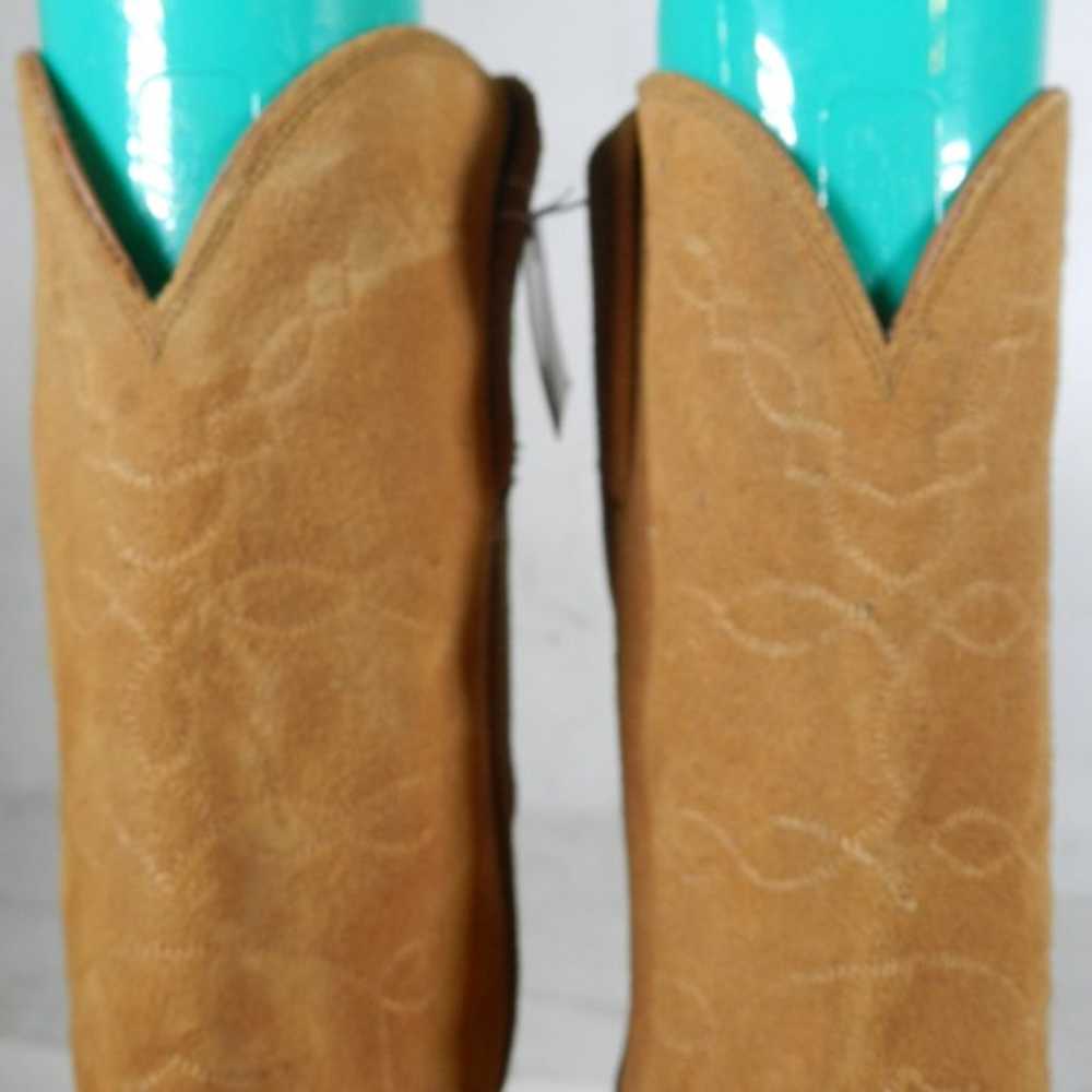 Lucchese Suede Boots Womens Size 8 EE Cowboy Made… - image 9