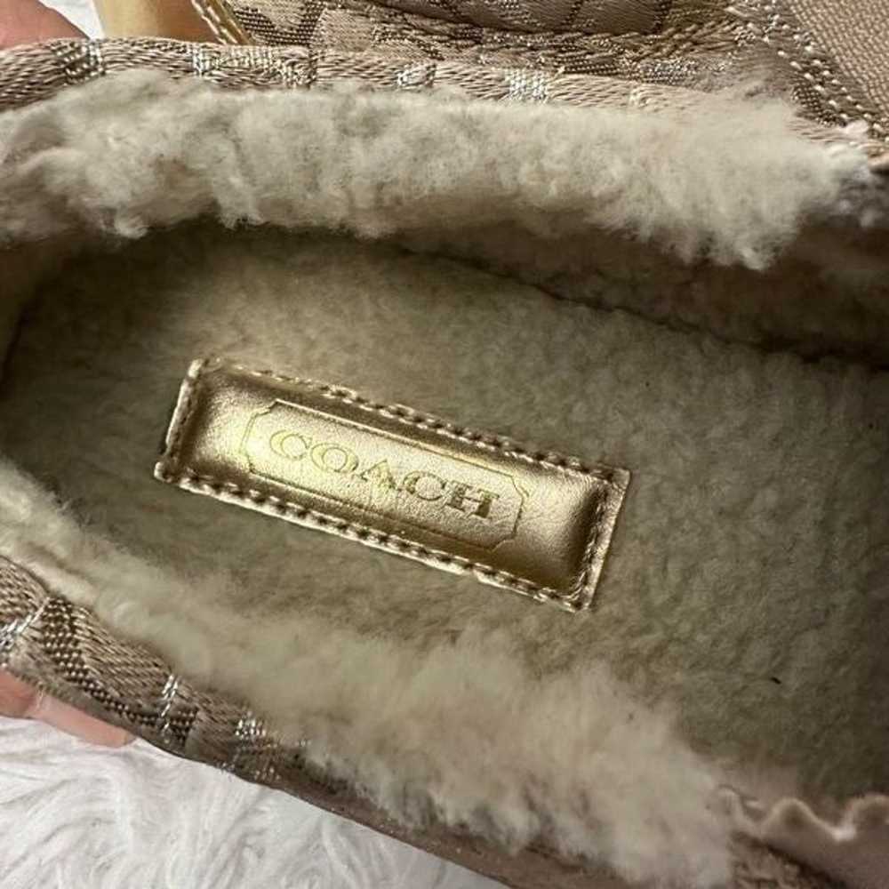 Coach Bearle Monogram Canvas Shearling Lined Gold… - image 8