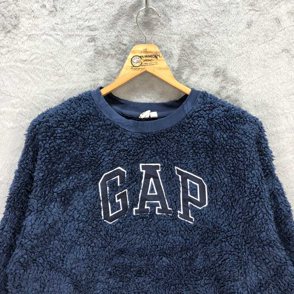 Gap × Rare Gap Big Logo Deep Pile Blue Fleece #58… - image 2