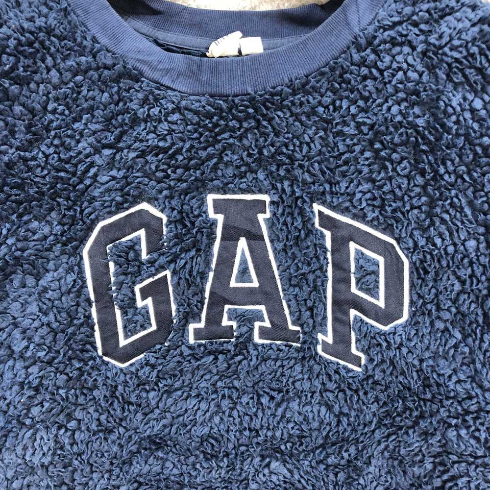 Gap × Rare Gap Big Logo Deep Pile Blue Fleece #58… - image 3