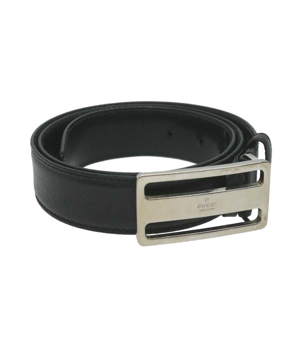 Gucci Premium Black Leather Belt with Timeless Ap… - image 1