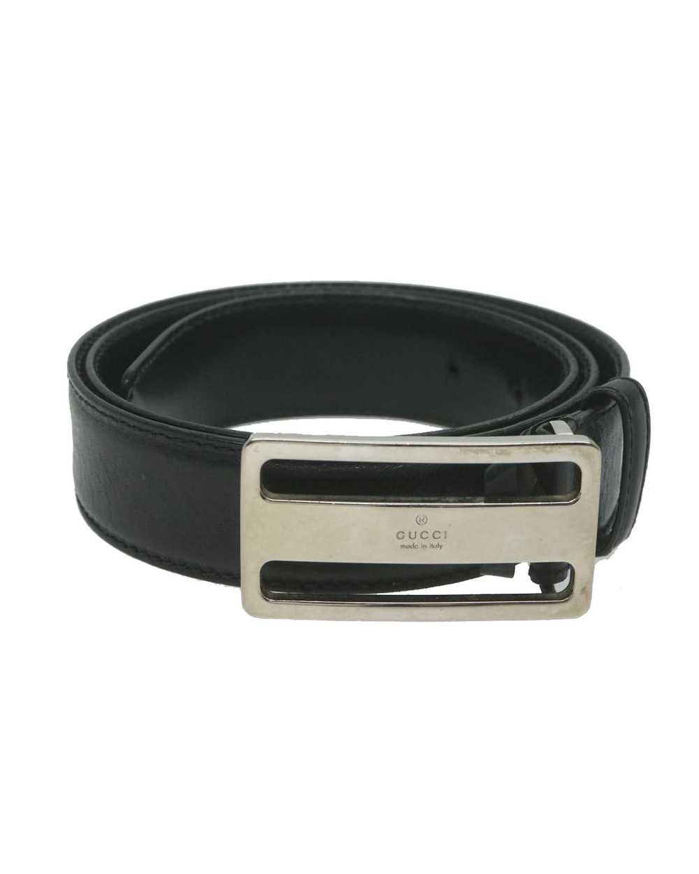 Gucci Premium Black Leather Belt with Timeless Ap… - image 2