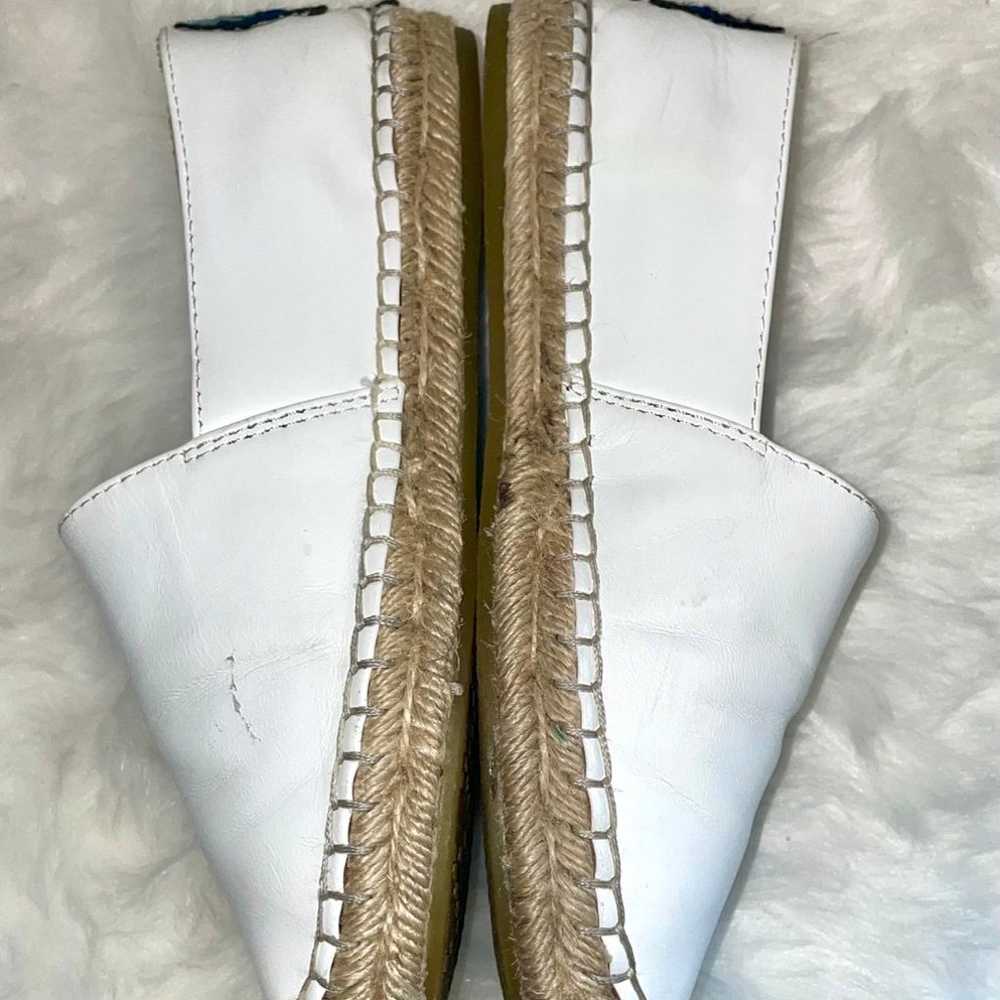 Gucci White Floral Leather Espadrilles Sz 5.5 / E… - image 4