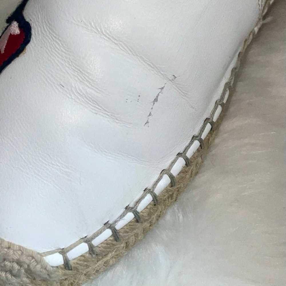 Gucci White Floral Leather Espadrilles Sz 5.5 / E… - image 5