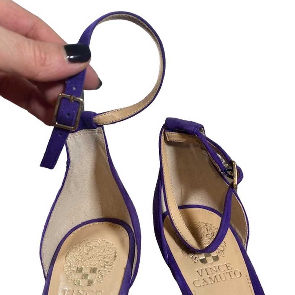 Vince Camuto Purple Suede Ankle Strap Open Toe He… - image 10