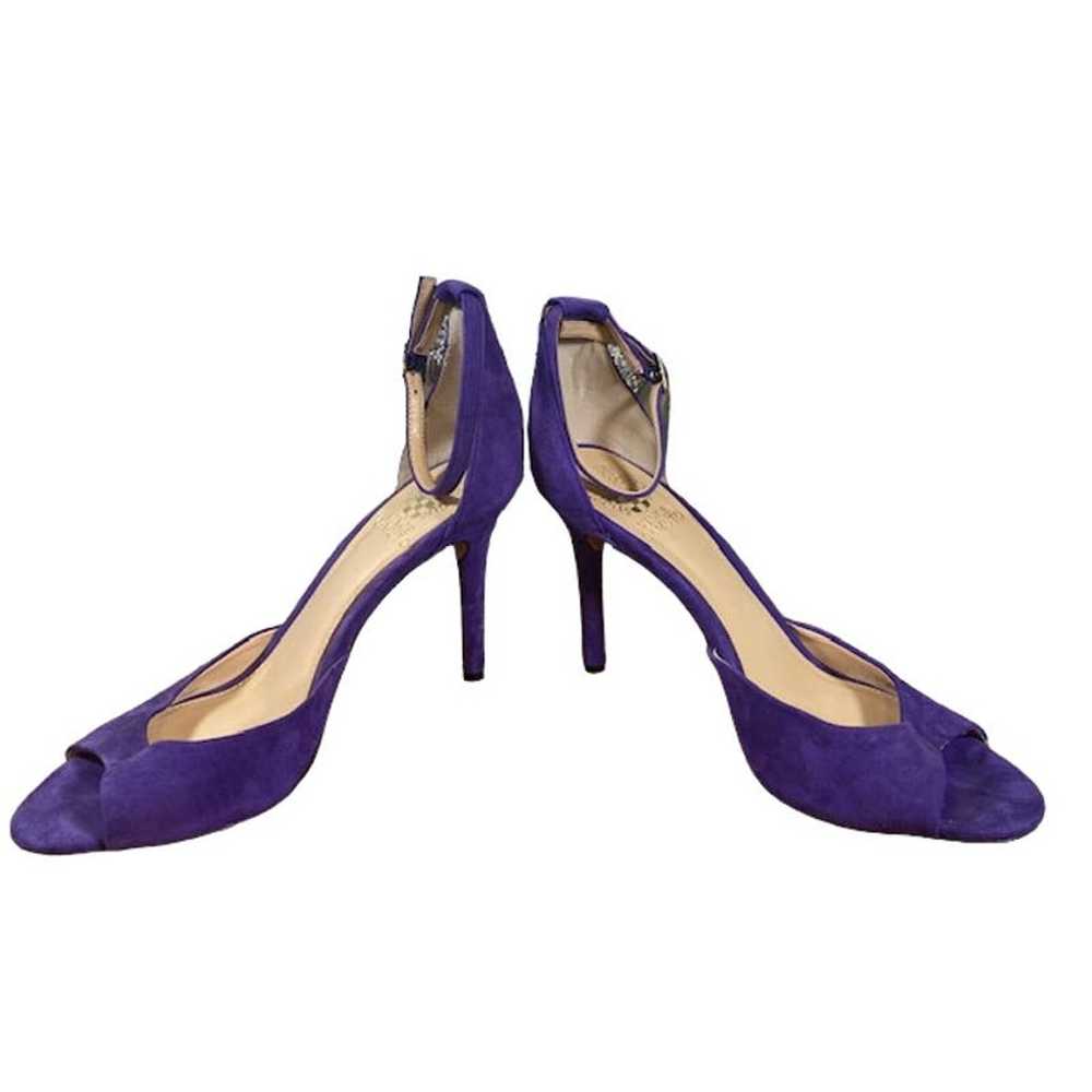 Vince Camuto Purple Suede Ankle Strap Open Toe He… - image 3