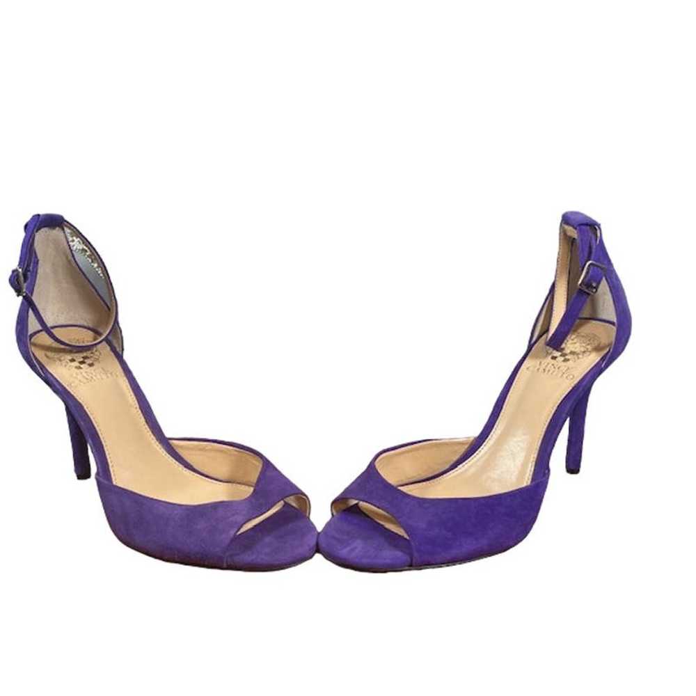 Vince Camuto Purple Suede Ankle Strap Open Toe He… - image 4