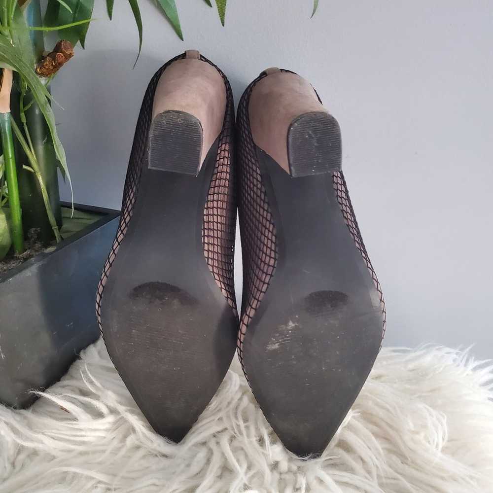 Shoe Dazzle Aria Black Fishnet Sock Chunky Heel P… - image 9