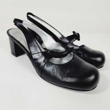 Vintage 90s Y2K Luichiny Black Leather Mary Jane … - image 1