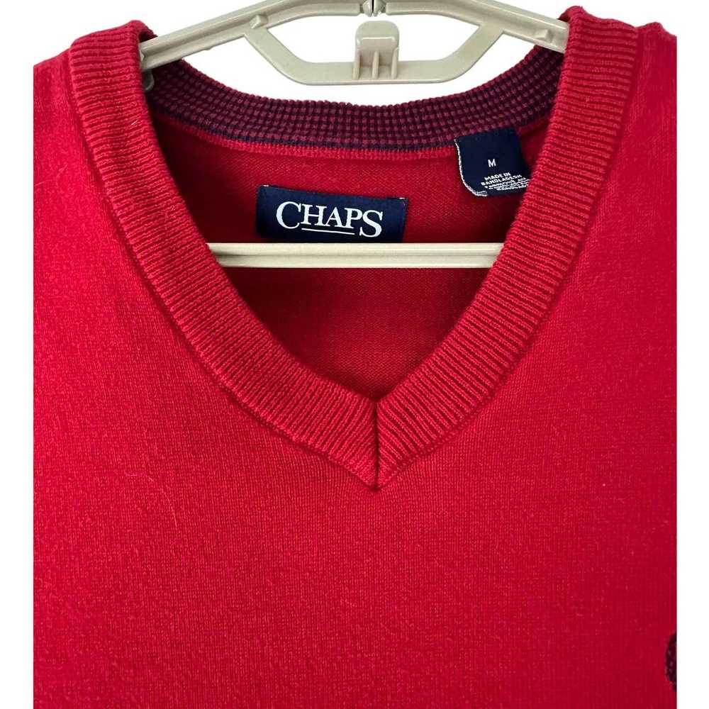 Chaps Chaps SZ M Fine Gauge Cotton Sweater Vest V… - image 3