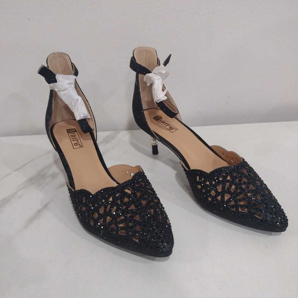 Black glitter Candace women's heels - image 2