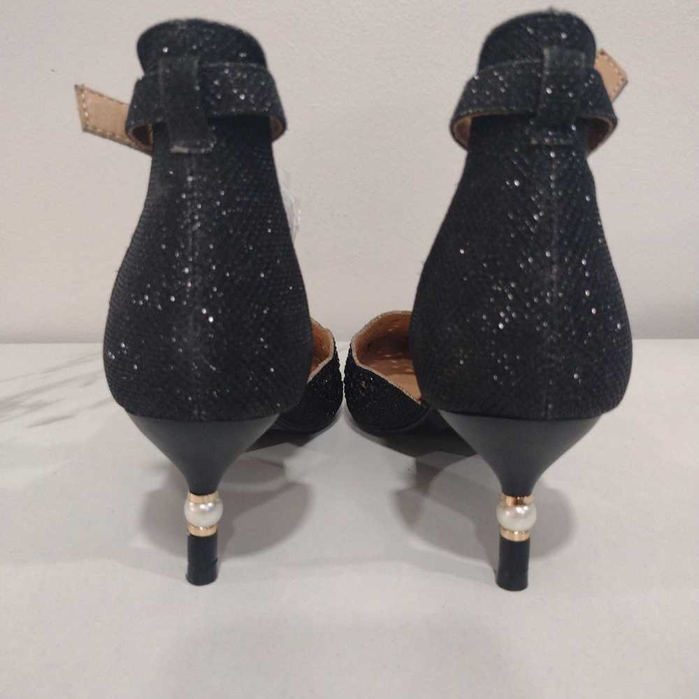 Black glitter Candace women's heels - image 4