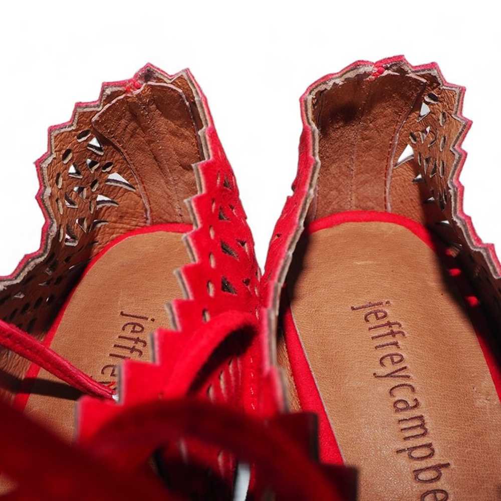 Jeffrey Campbell Serena Mini Wedge Red Suede Wome… - image 10