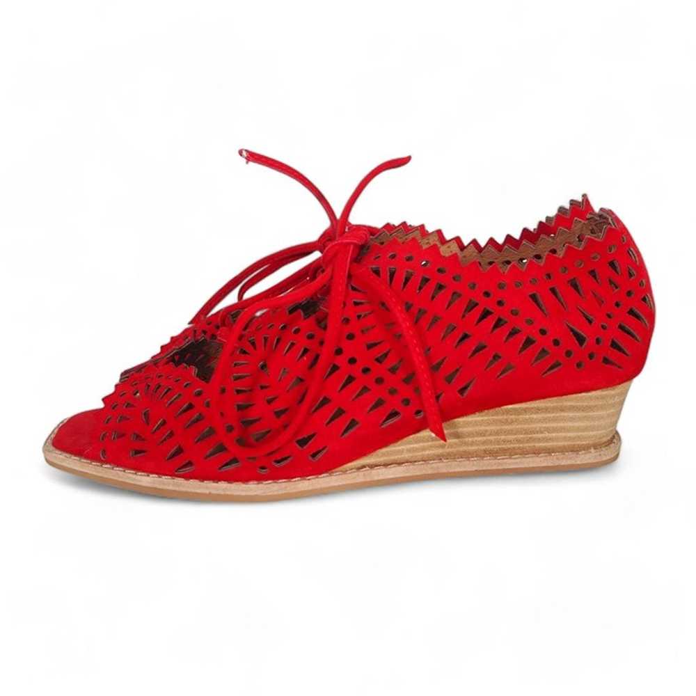 Jeffrey Campbell Serena Mini Wedge Red Suede Wome… - image 2