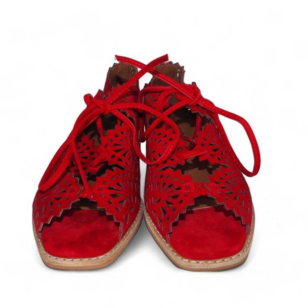 Jeffrey Campbell Serena Mini Wedge Red Suede Wome… - image 3