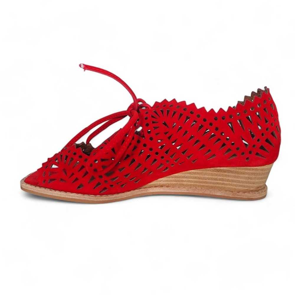 Jeffrey Campbell Serena Mini Wedge Red Suede Wome… - image 6