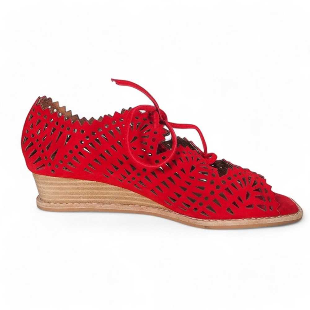 Jeffrey Campbell Serena Mini Wedge Red Suede Wome… - image 7