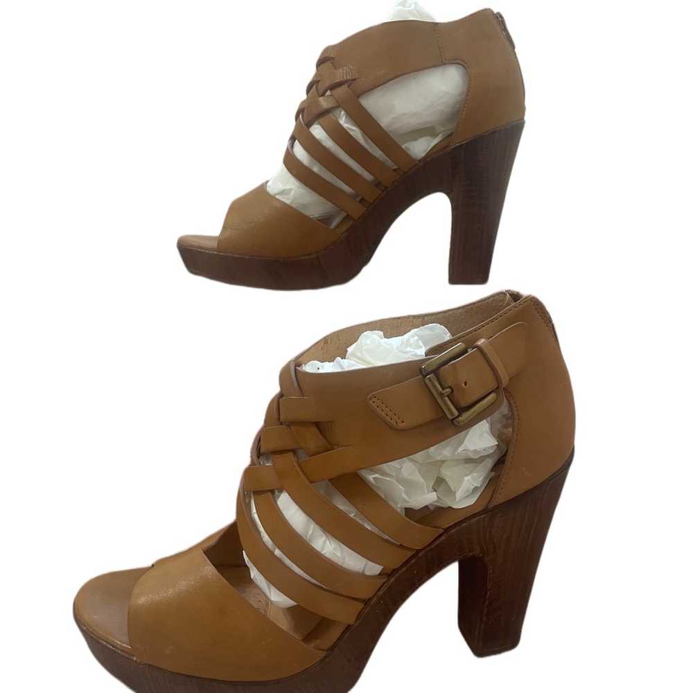 Sofft Ohanna Tan Vowen Leather Heel Sandals size … - image 1